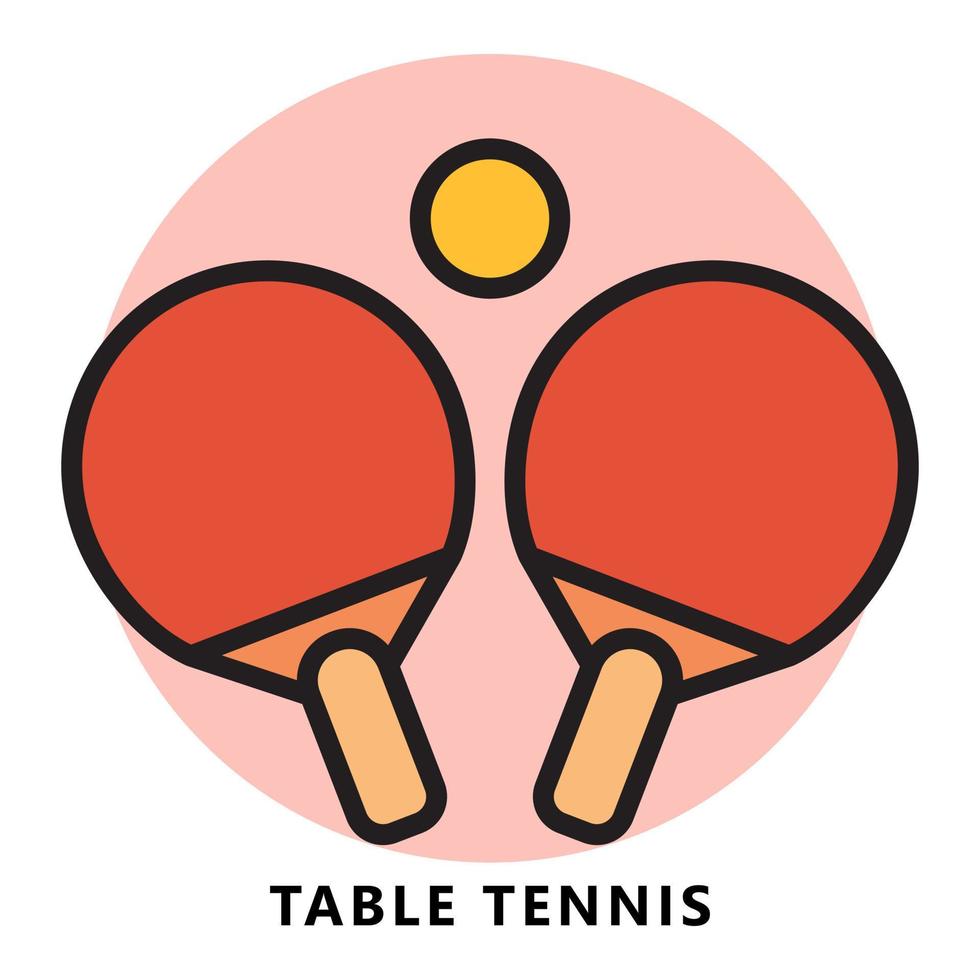 dibujos animados de icono de deporte de ping pong. vector de símbolo de tenis de mesa