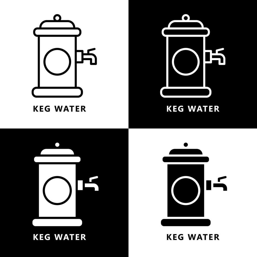 Keg Beer Icon Cartoon. Water Barrel Container Vector Logo