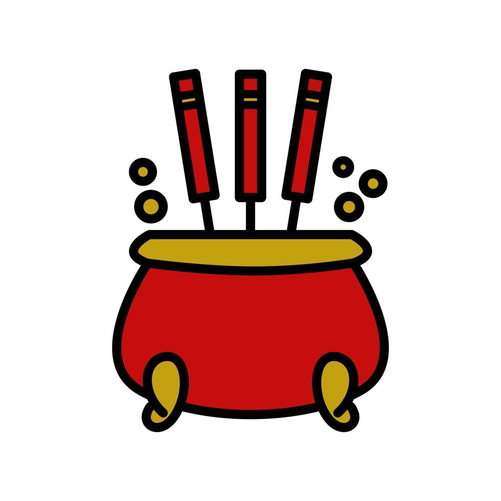 Incense Stick Icon Symbol Illustration. Religion Worship Celebrate Logo Vector