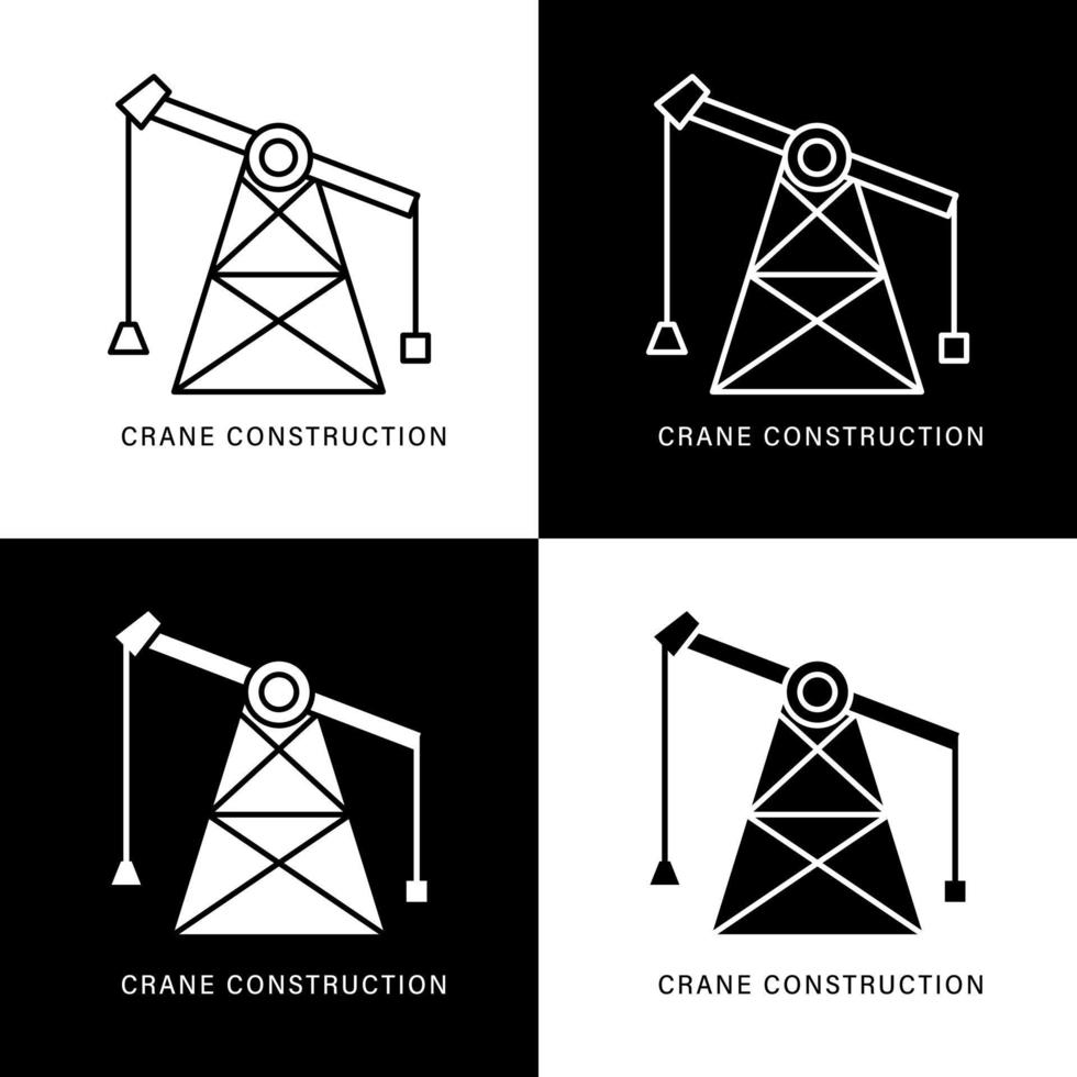 dibujos animados de icono de grúa. logotipo de vector de símbolo de máquina de construcción