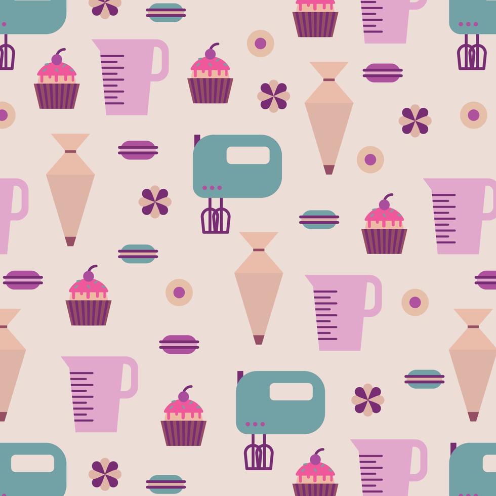 Pastry Vintage Pattern vector