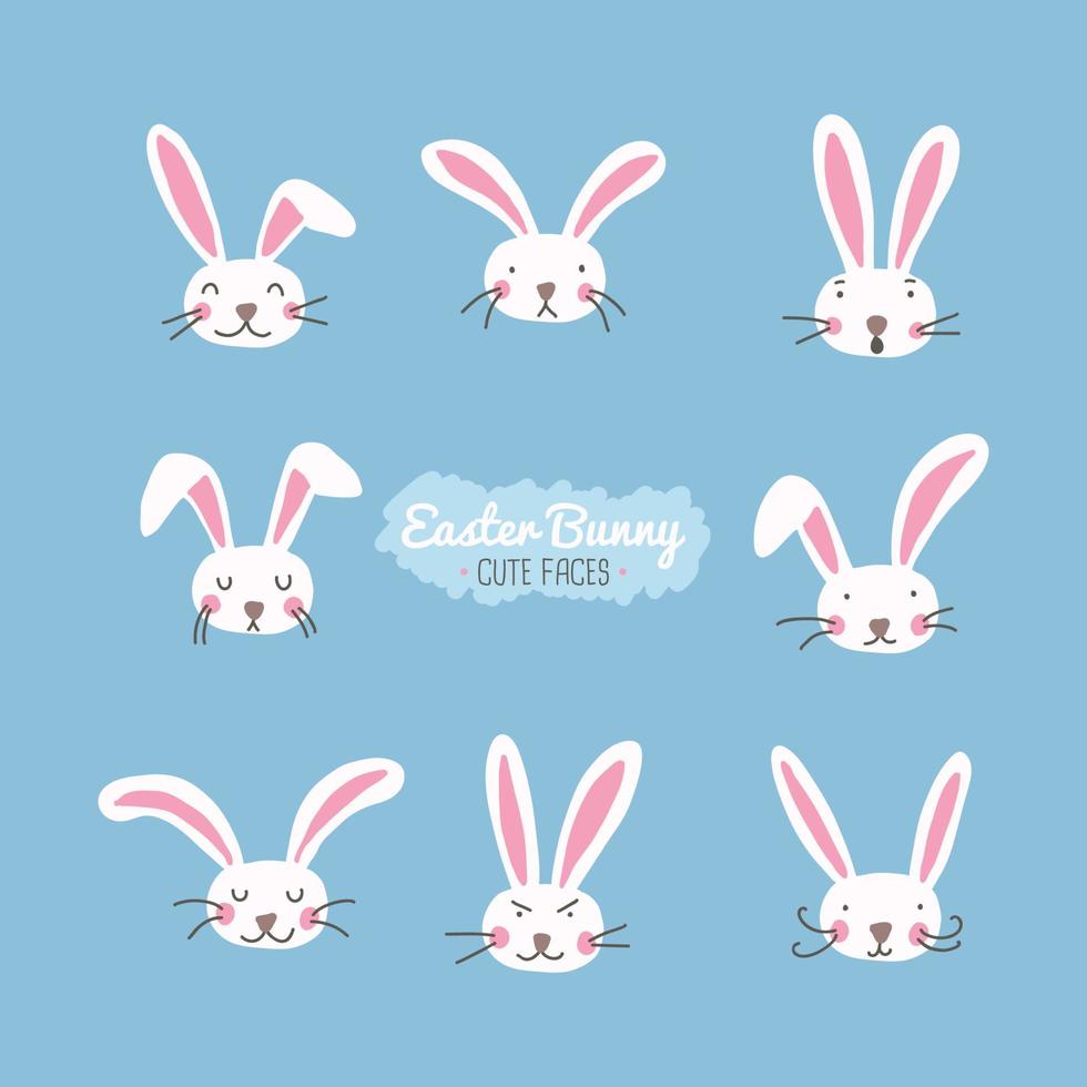 Easter Bunny Faces vector