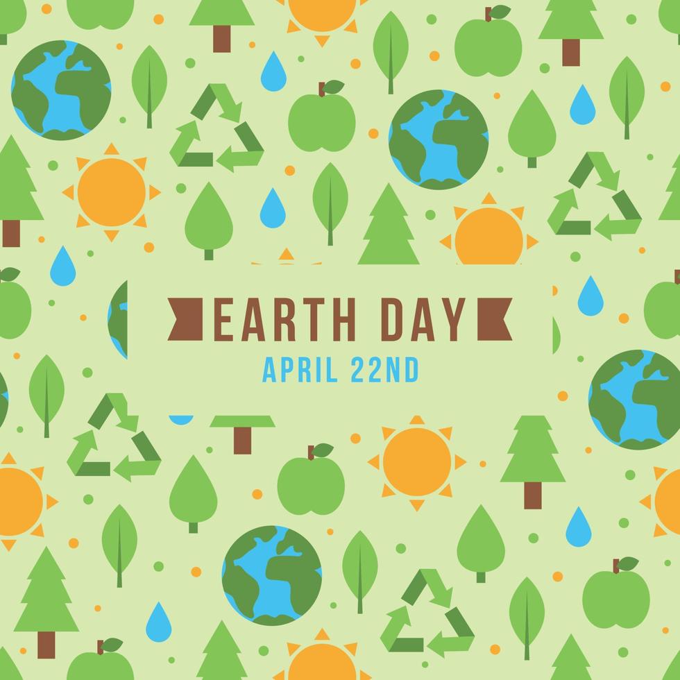 Earth Day Seamless Pattern vector