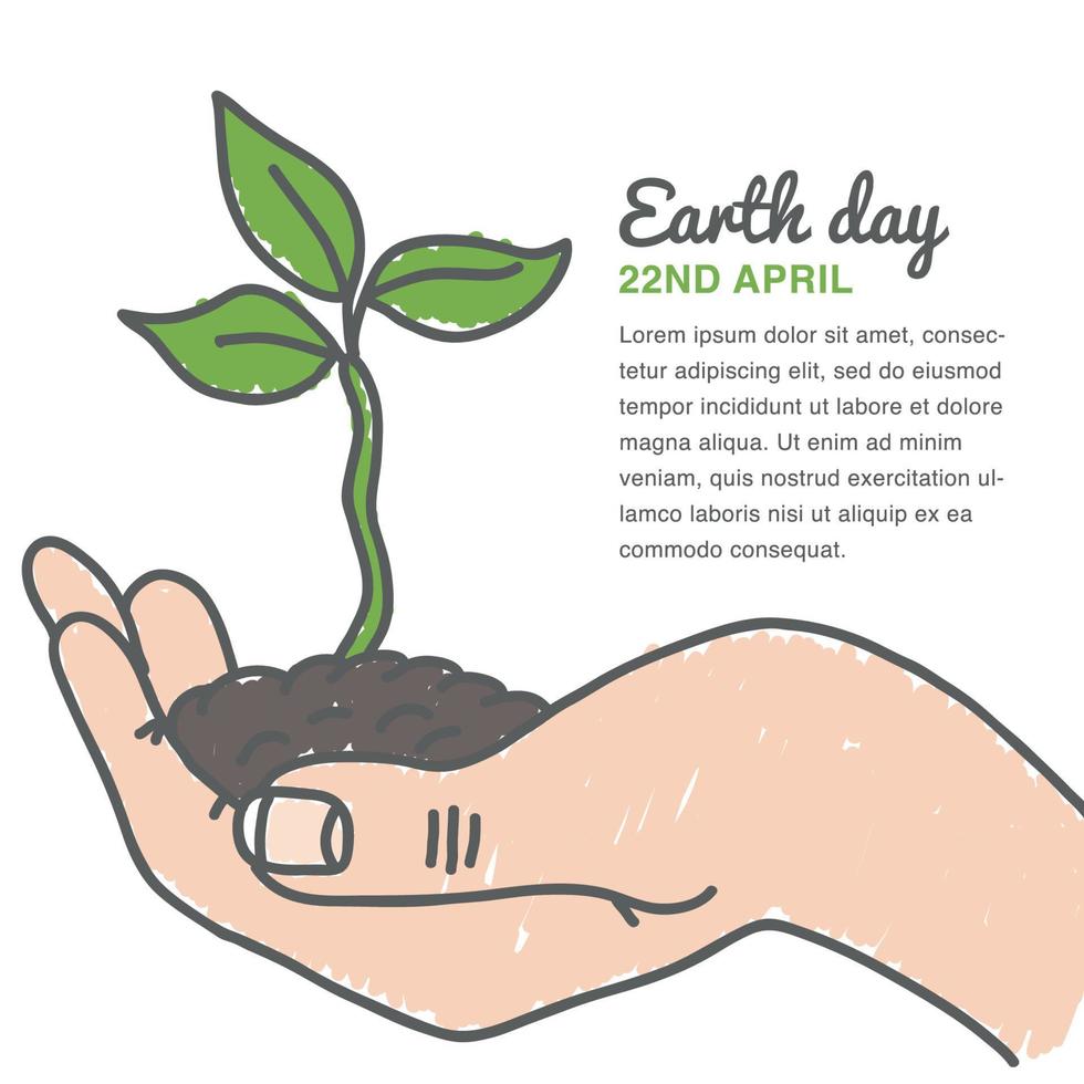 Hand with a Growing Plant vector