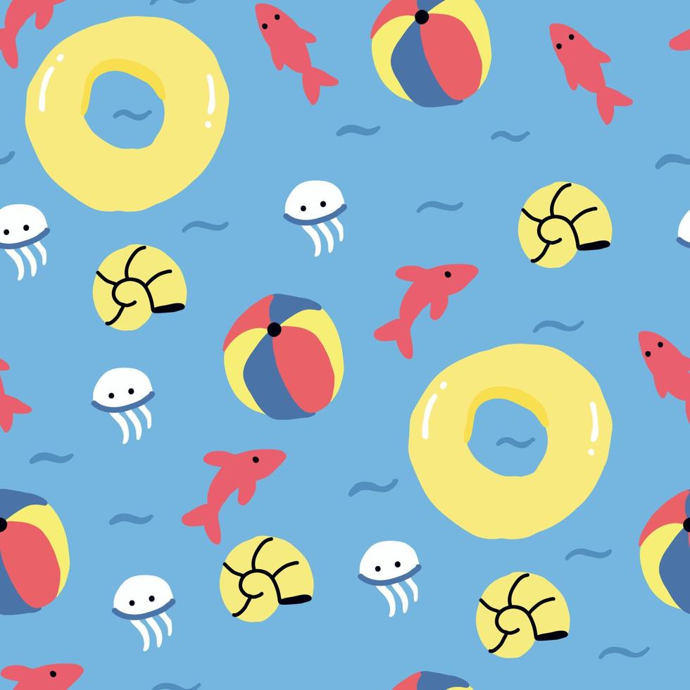 Beach Seamless Pattern vector