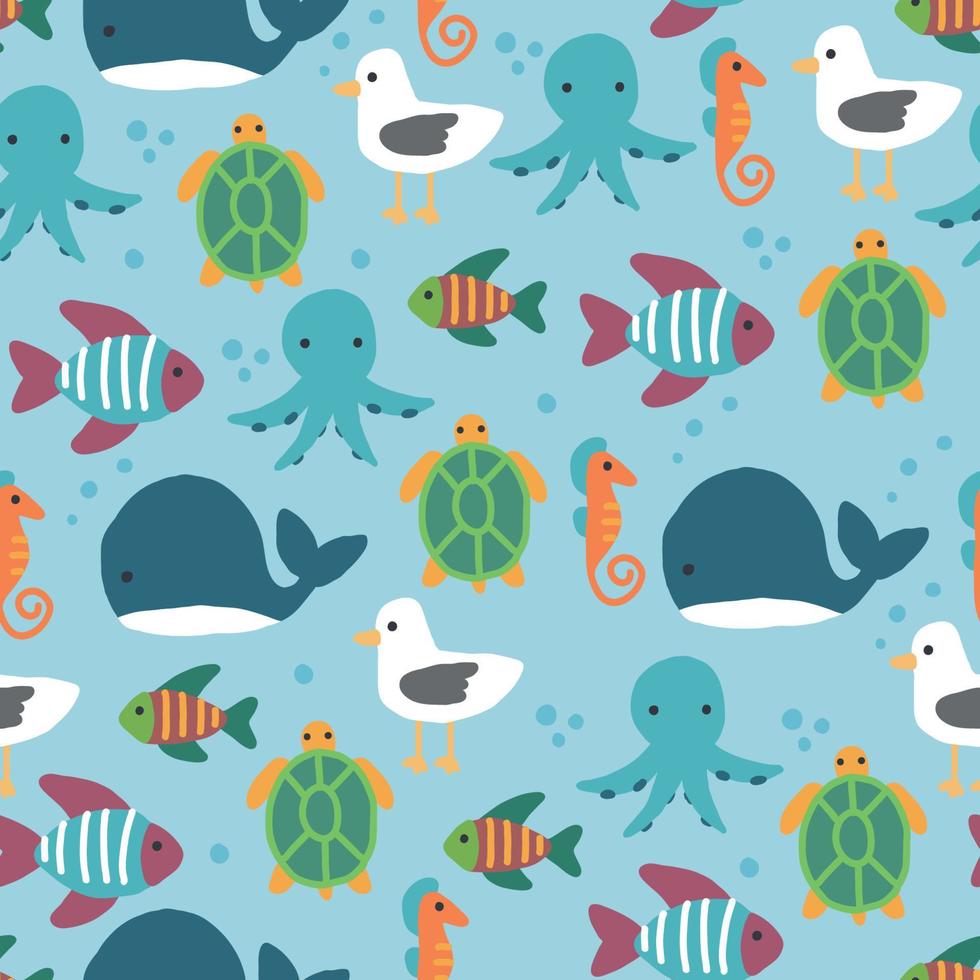 Ocean Animals Pattern vector