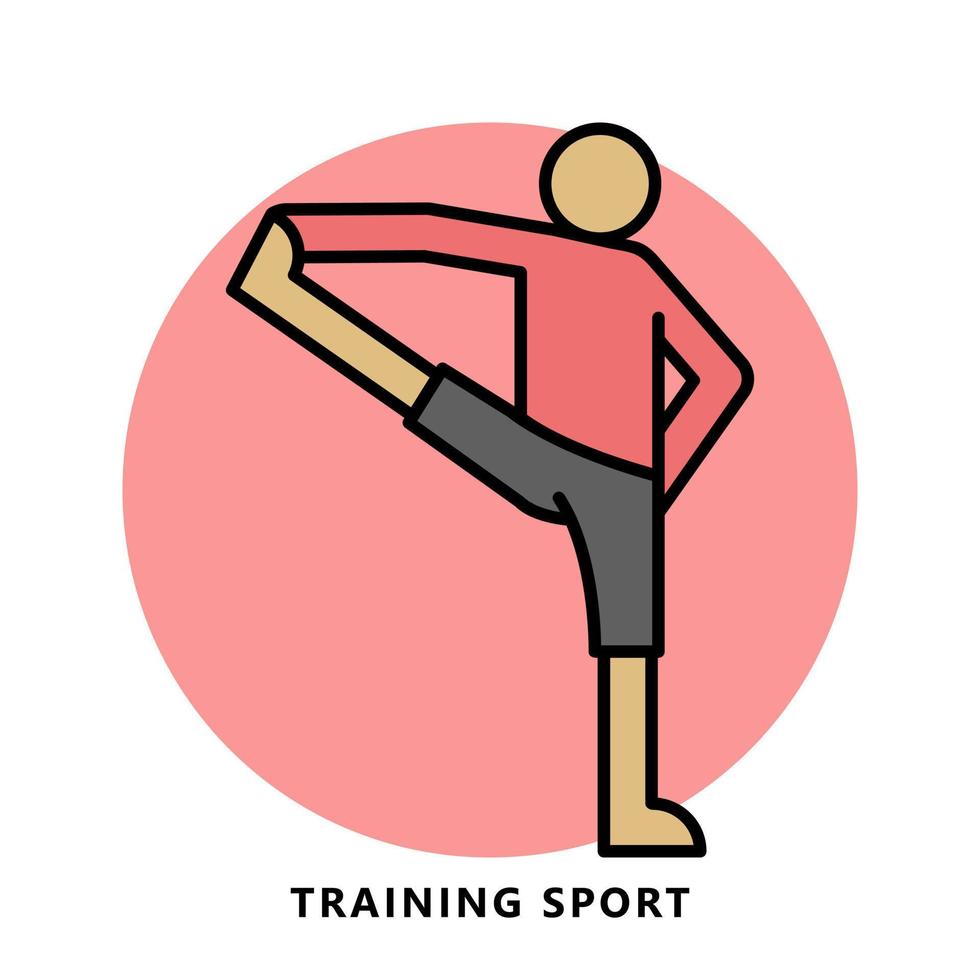 símbolo de icono de deporte de entrenamiento. ejercicio, entrenamiento, vector, ilustración vector