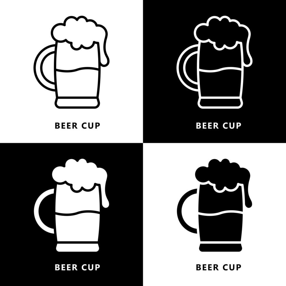 dibujos animados de icono de taza de cerveza. alcohol bebida símbolo vector logo
