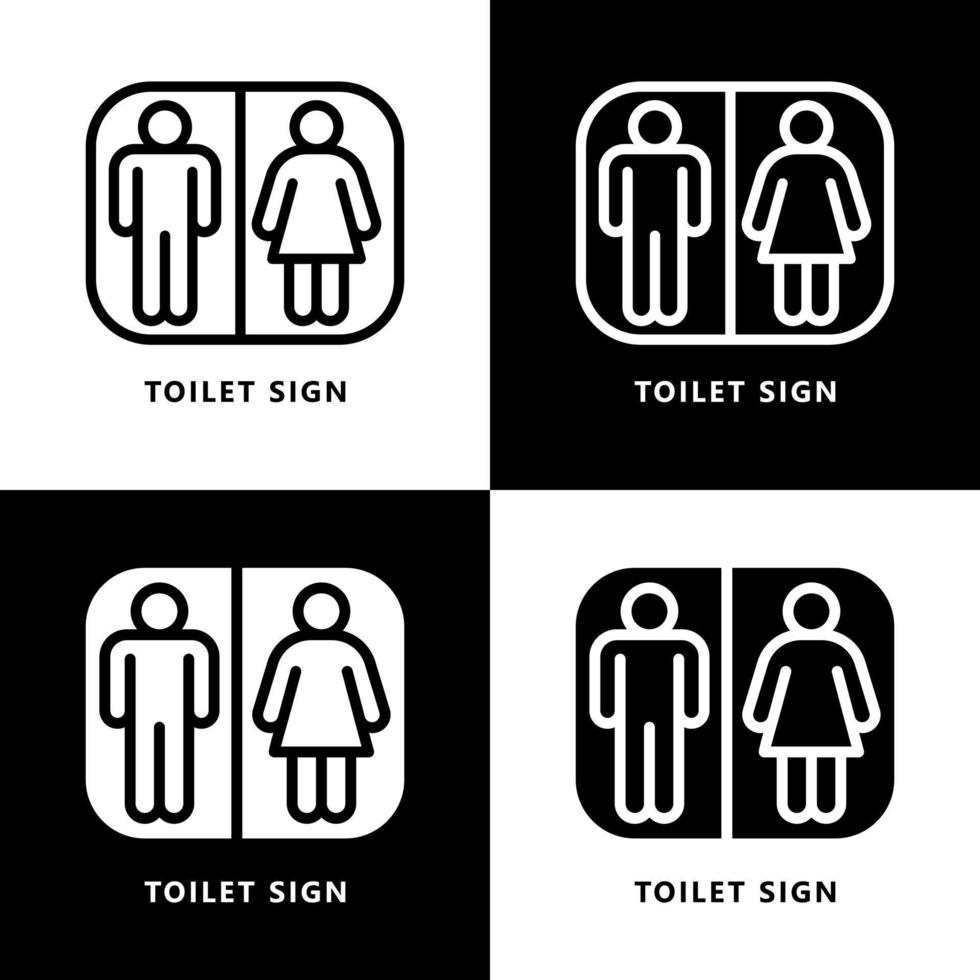 Door Toilet Icon Cartoon. Toilet Sign Symbol Vector Logo