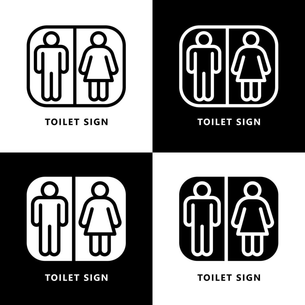 Door Toilet Icon Cartoon. Toilet Sign Symbol Vector Logo