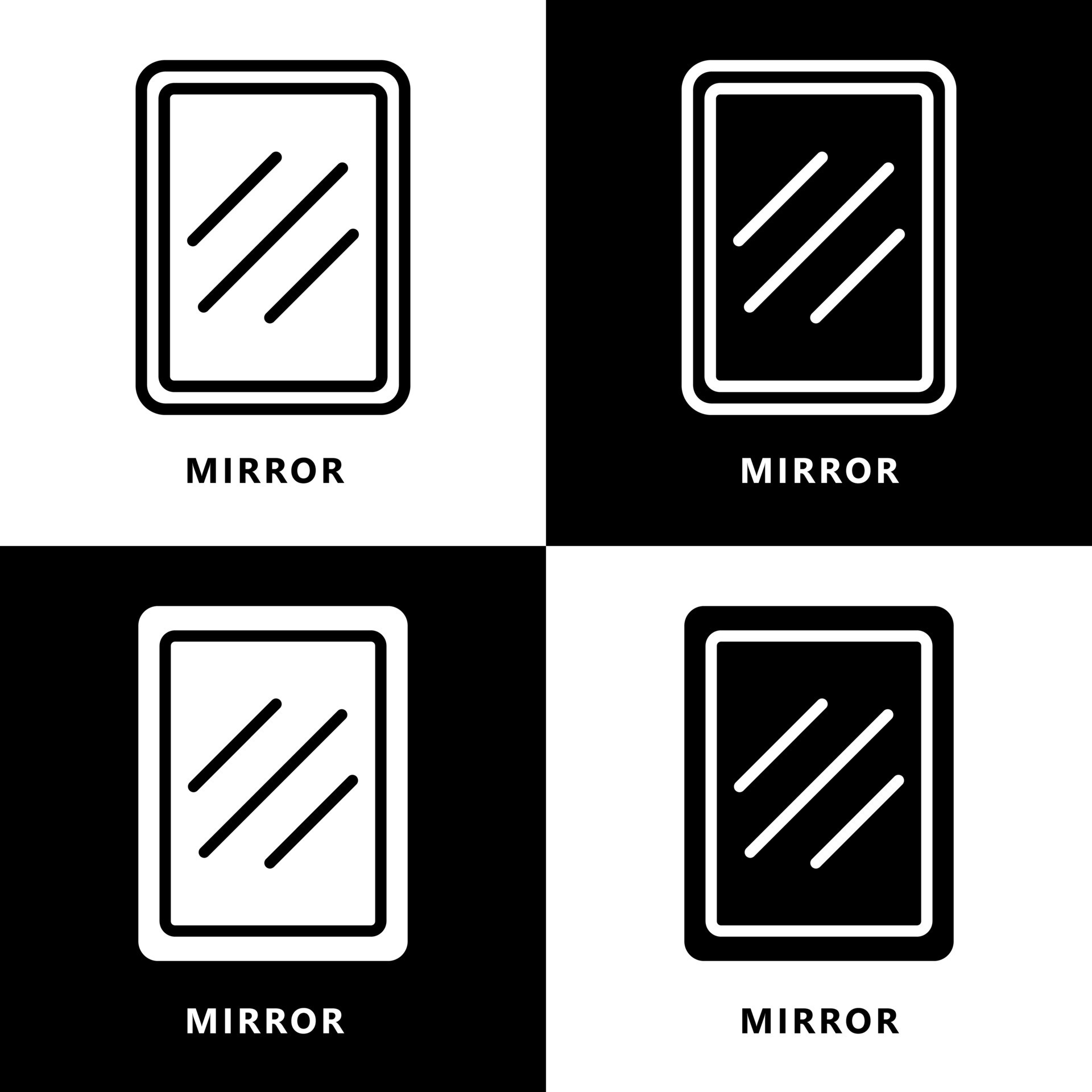 Mirror Icon Cartoon. Toilet Mirror Symbol Vector Logo 12190677 Vector