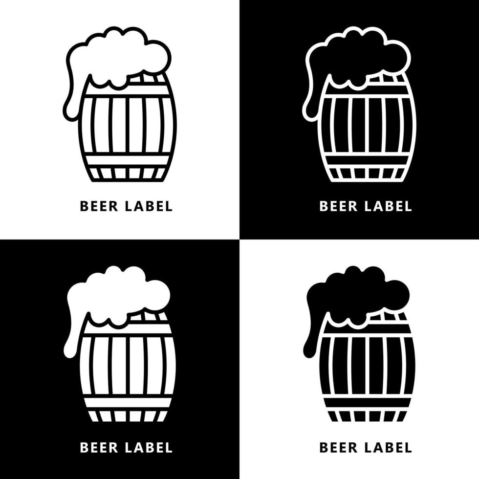 Beer Drum Container Icon Cartoon. Wooden Barrel Alcohol Symbol Vector Logo