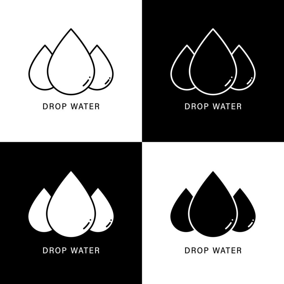 gota de agua icono de dibujos animados. logotipo de vector de símbolo líquido