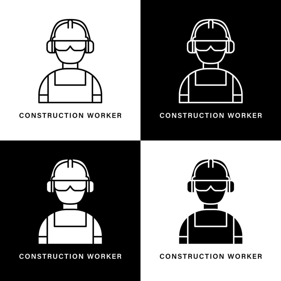 Engineering and Construction Icon Cartoon. Miner Symbol Vector Logo
