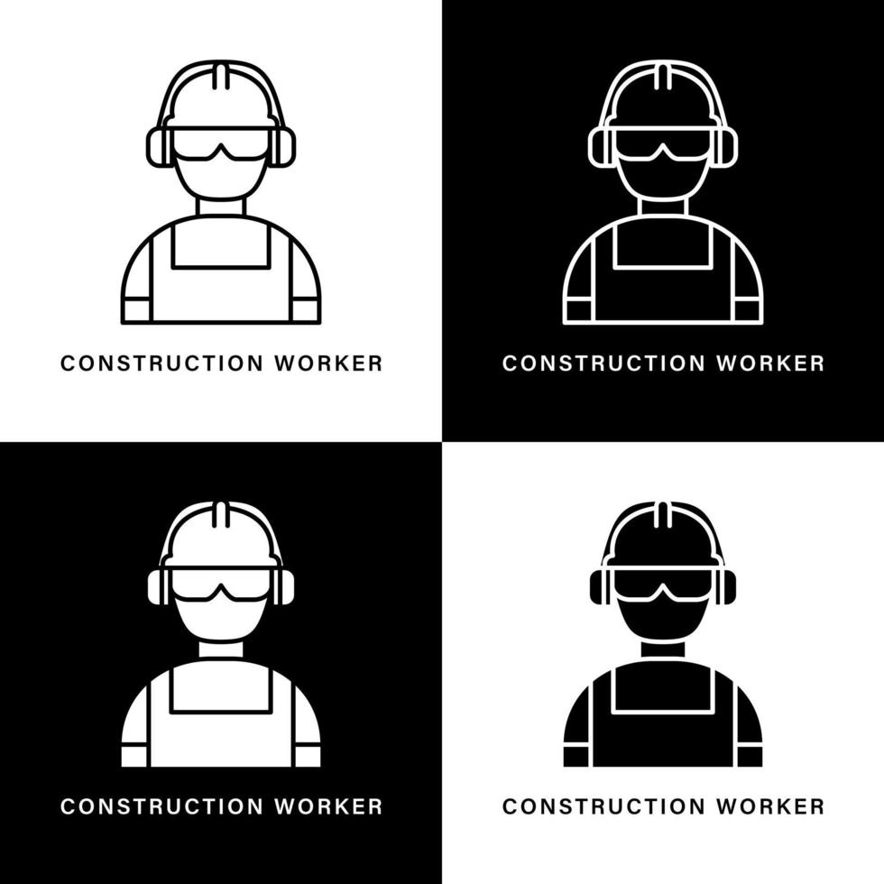 dibujos animados de icono de ingeniería y construcción. logotipo de vector de símbolo minero