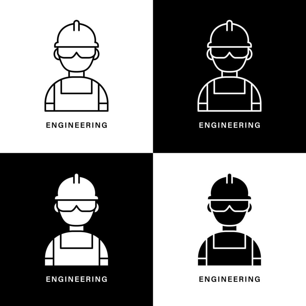 dibujos animados de icono de trabajador minero. logotipo de vector de símbolo de construcción e ingeniería