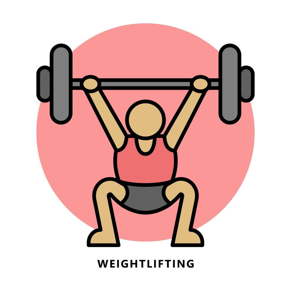 Weightlifting Sport Icon Symbol. Lifting Training Vector Illustration