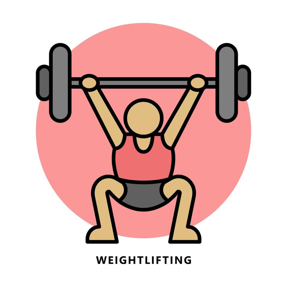 Weightlifting Sport Icon Symbol. Lifting Training Vector Illustration