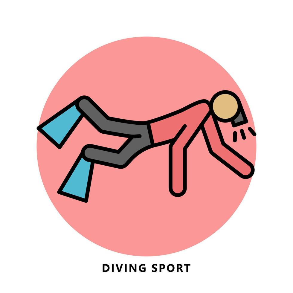 Diving Icon Symbol. Water Sport Vector Illustration