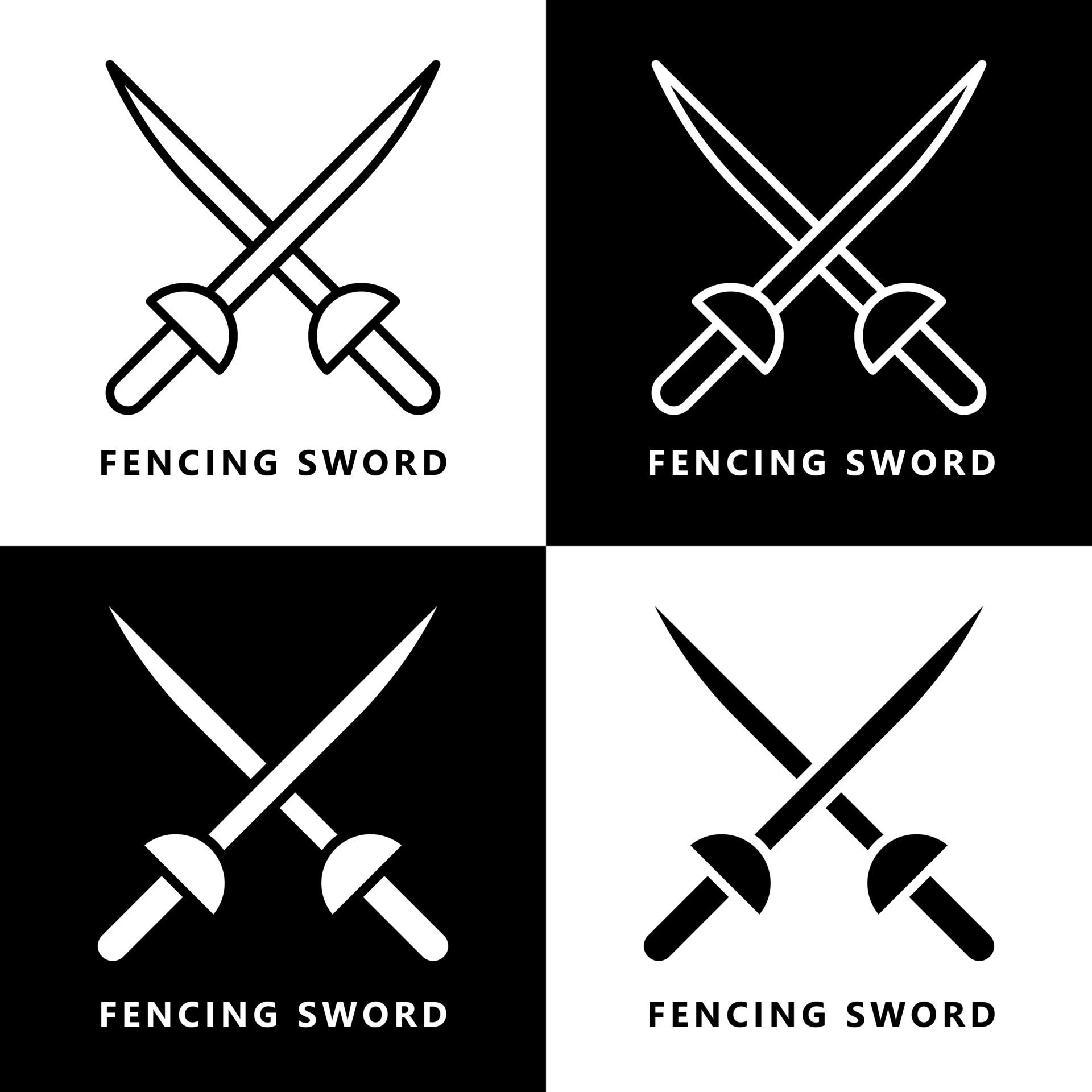 Fencing Sword Icon Cartoon. Fight Sword Symbol Vector Logo 12190701