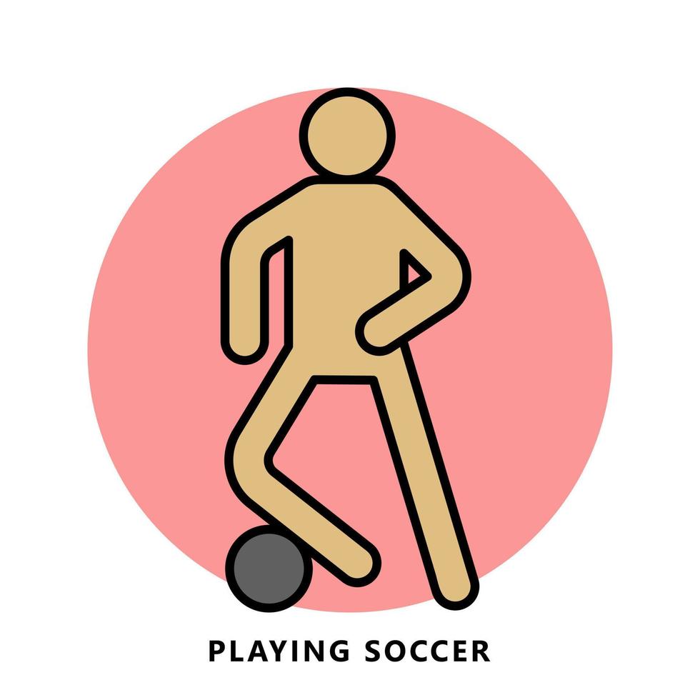 símbolo de icono de deporte de fútbol. jugando fútbol logo ilustración vector