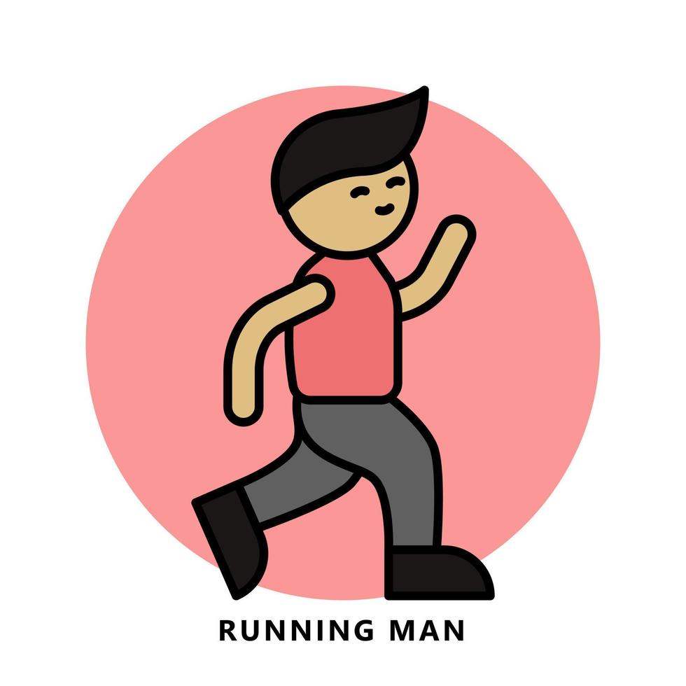 Man Training Fitness Icon Symbol. Running and Marathon Logo Vector
