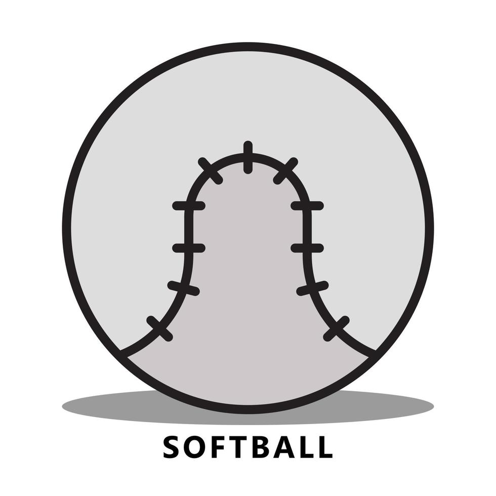 dibujos animados de icono de béisbol. vector de símbolo de deporte de softbol