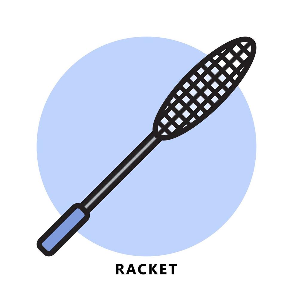 Racket Icon Cartoon. Badminton Sport Symbol Vector