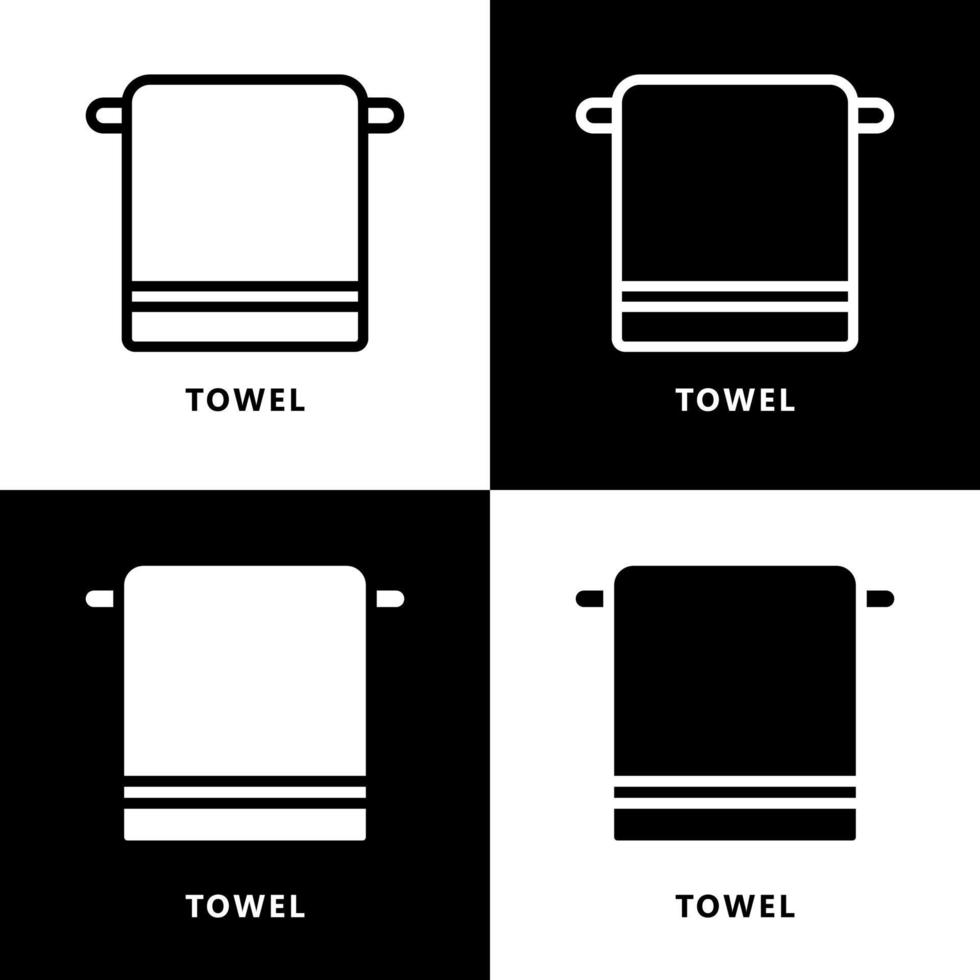 Towel Icon Cartoon. Towel Hanger Symbol Vector Logo