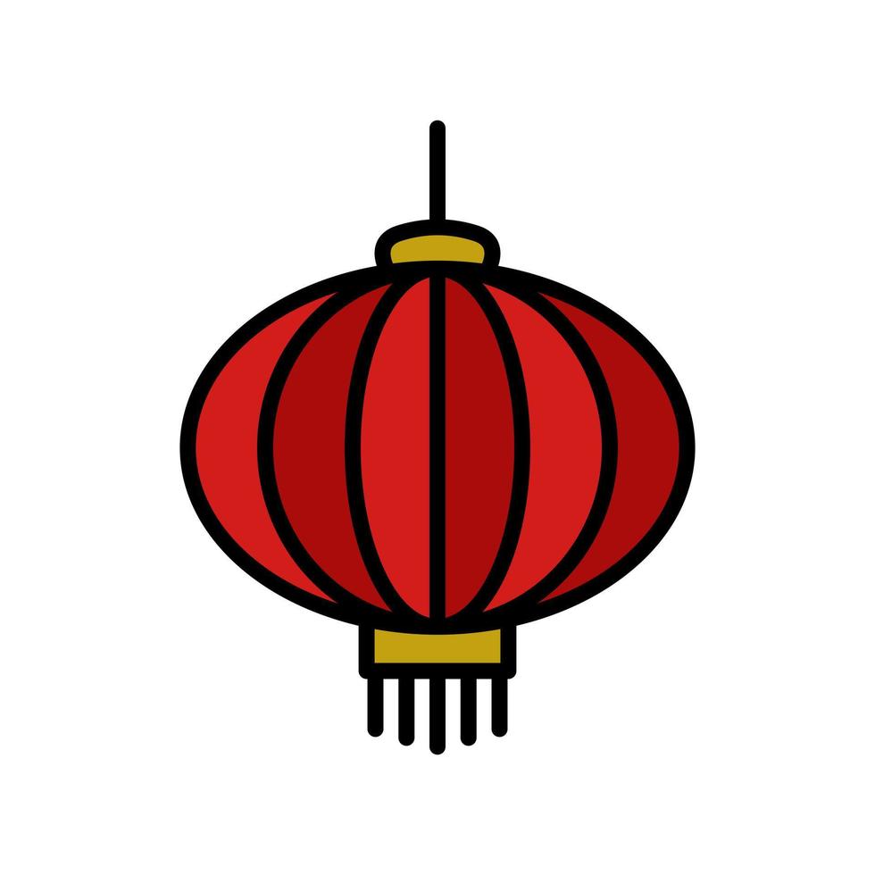 Chinese new year lantern icon filled Royalty Free Vector