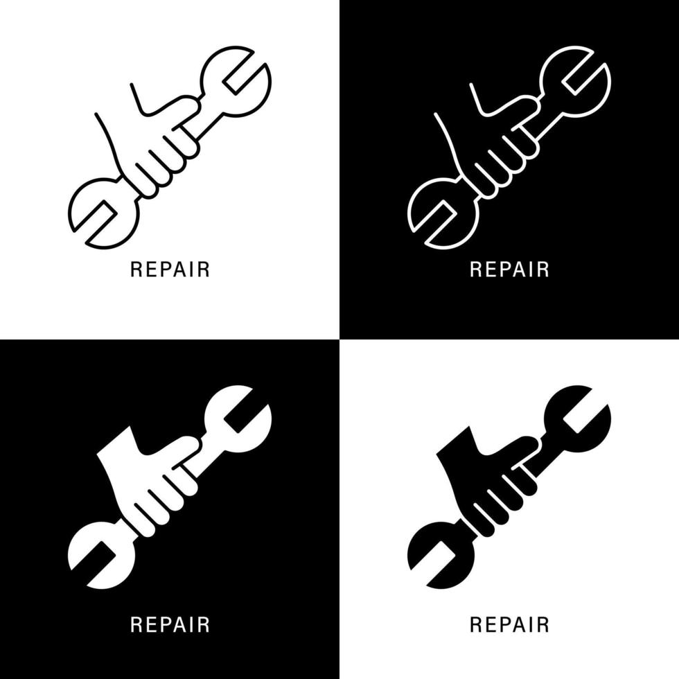 dibujos animados de icono de máquina de servicio. logotipo de vector de símbolo de garaje y reparación