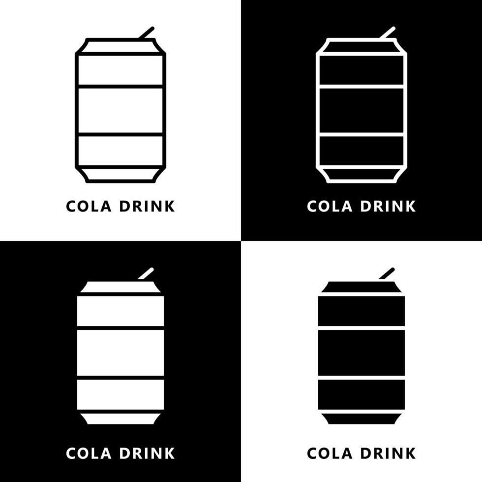 Drink Can Icon Cartoon. Carbonated Cola Drink Symbol Vector Logo