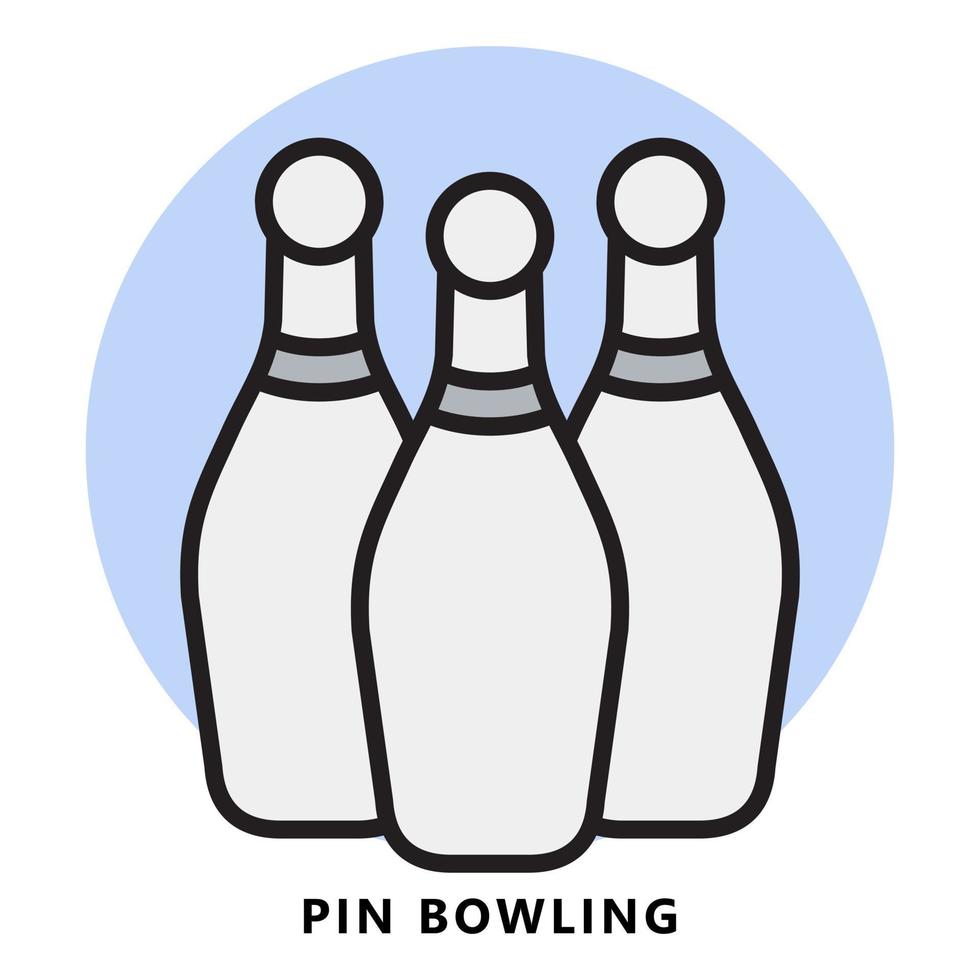 Pin Bowling Symbol Vector. Bowling Sport Icon Cartoon vector