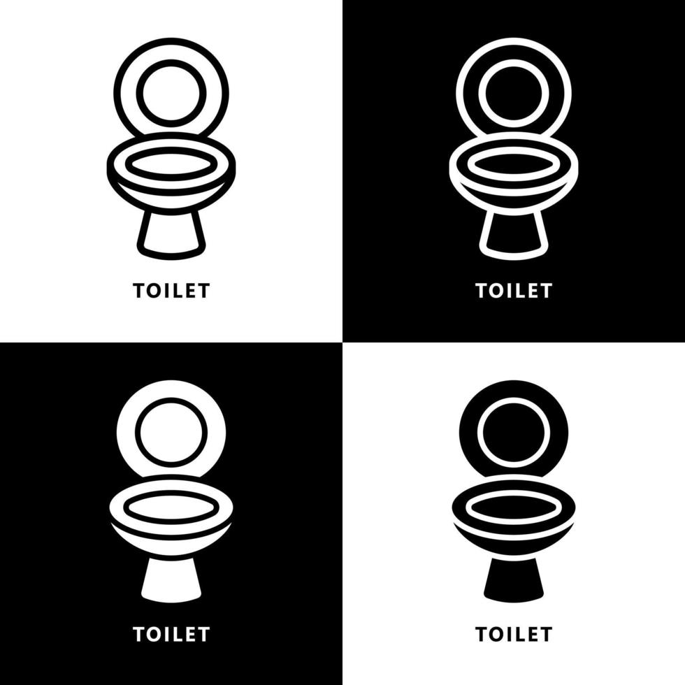 Toilet Icon Cartoon. Lavatory Symbol Vector Logo