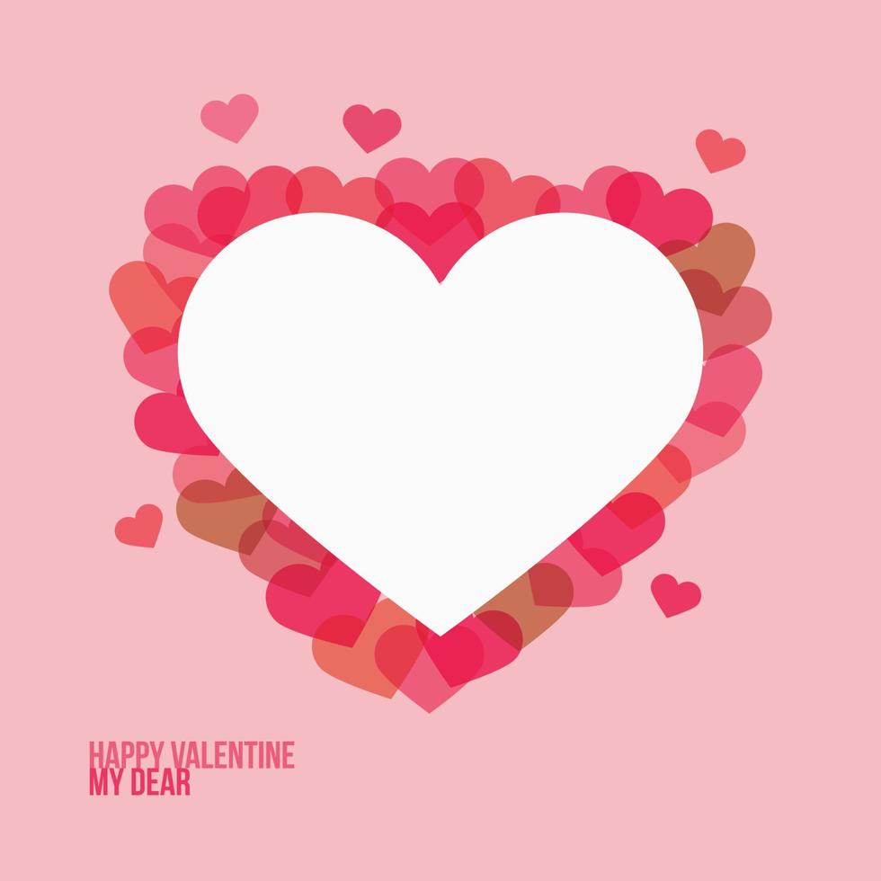 Hearted Valentine's Greeting Card vector