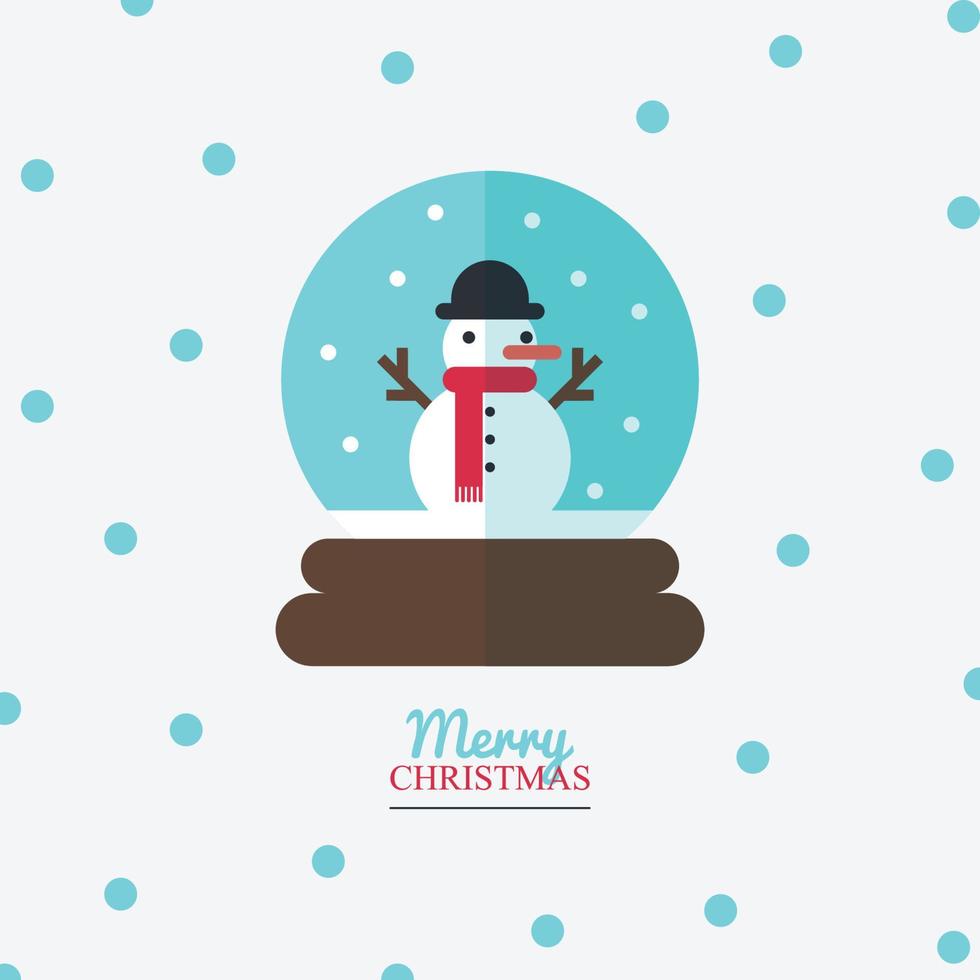 Snowman Crystal Ball vector