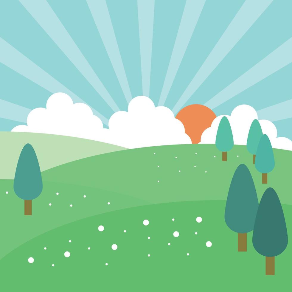 Spring Meadow Background vector