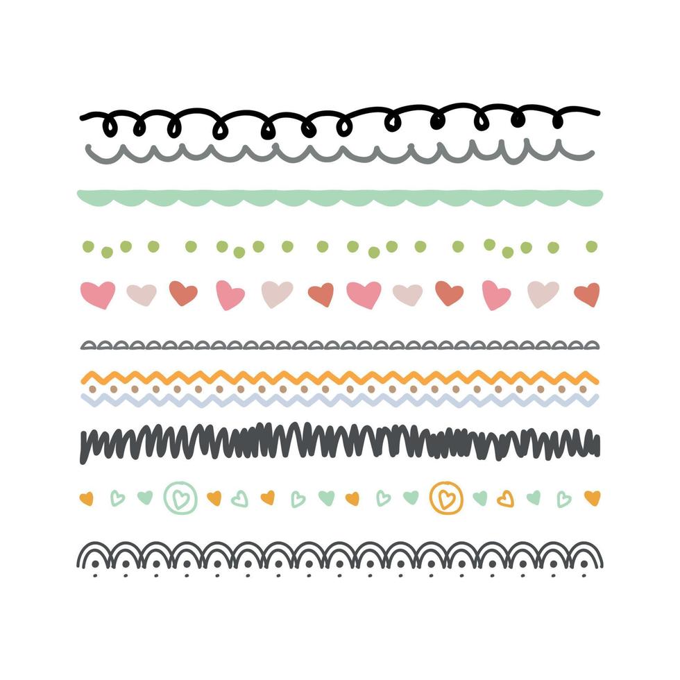 Doodled Digital Garlands vector