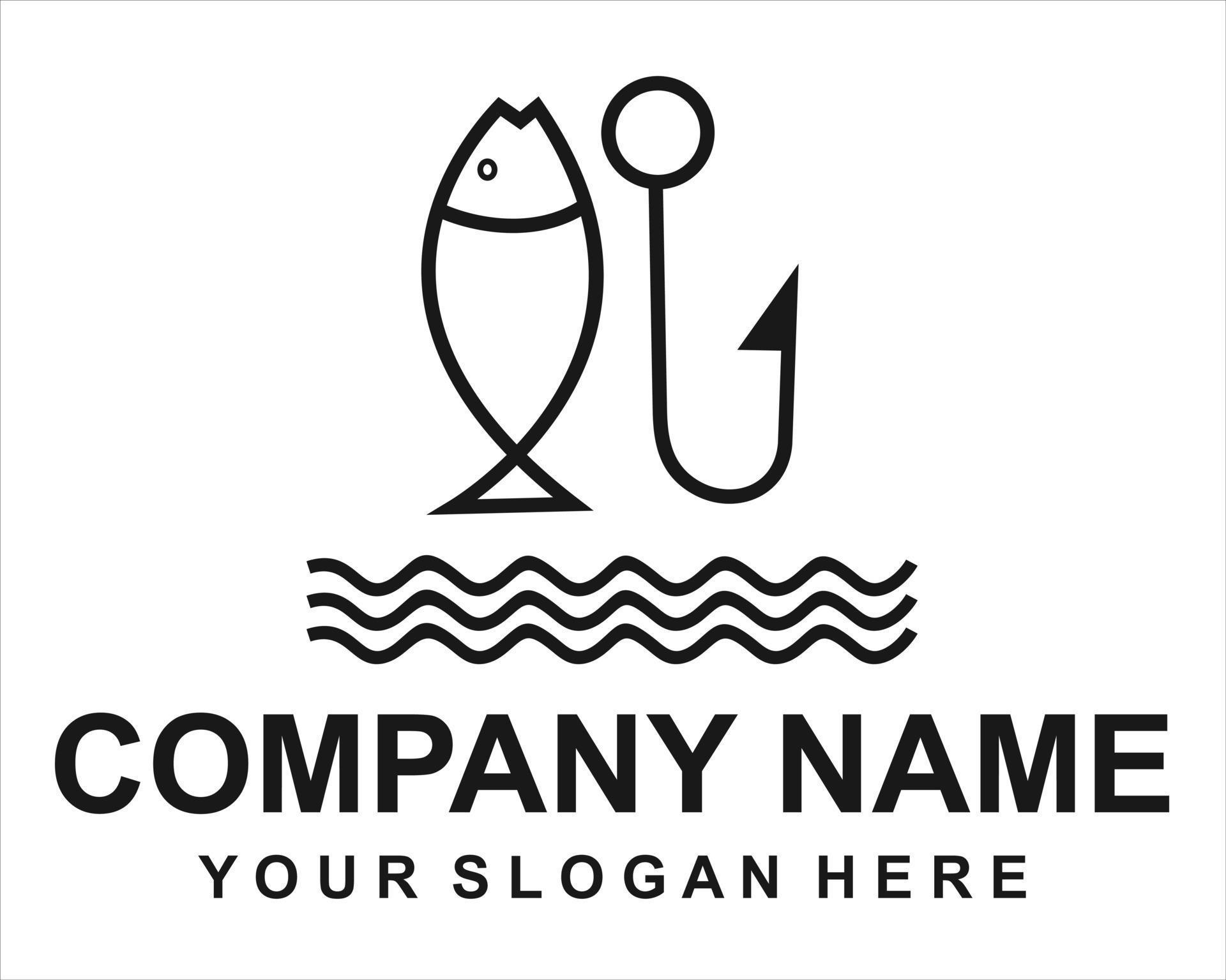 vector simple fish and hook logo 12190858 Vector Art at Vecteezy