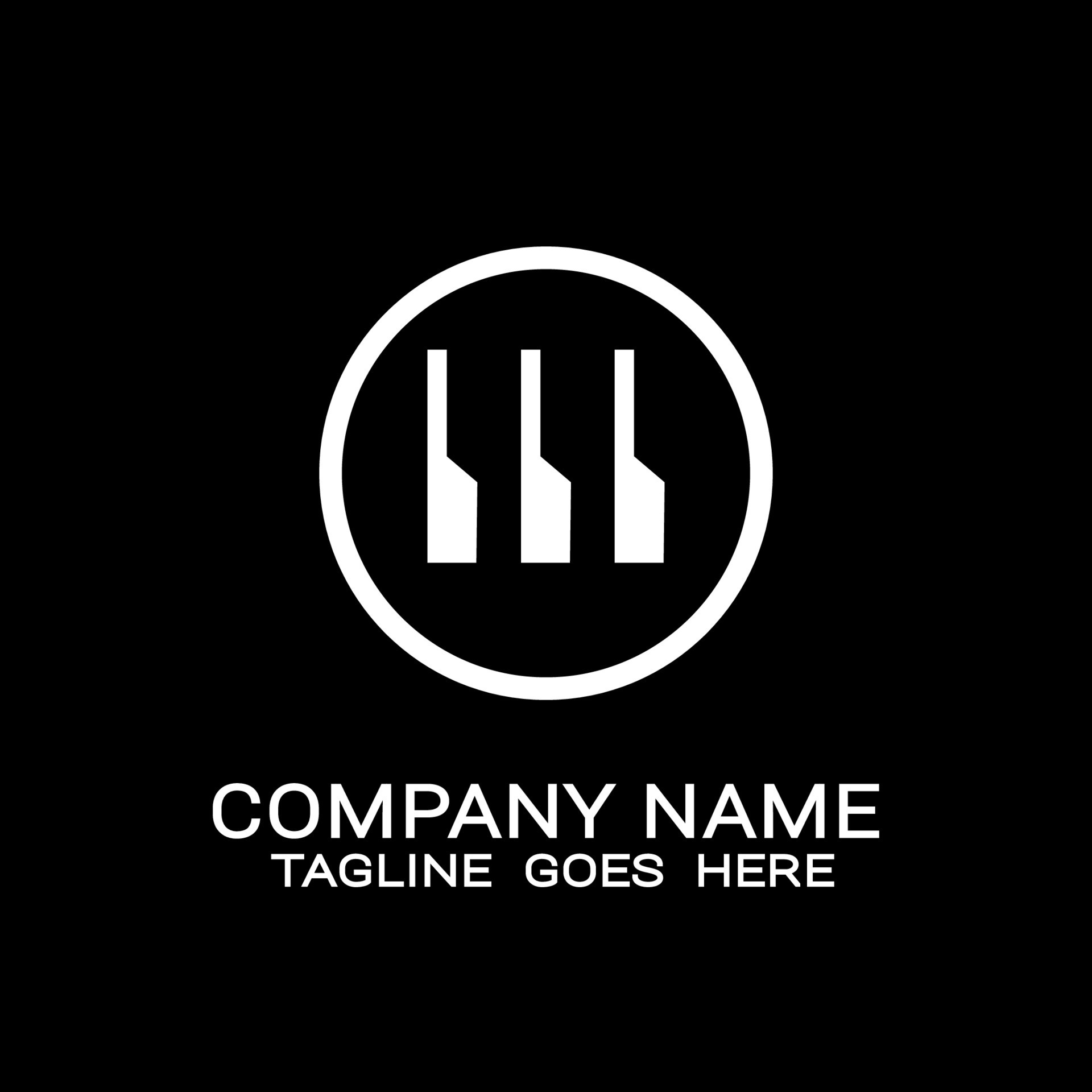 logo template three lines inside a circle. 12190907 Vector Art at Vecteezy