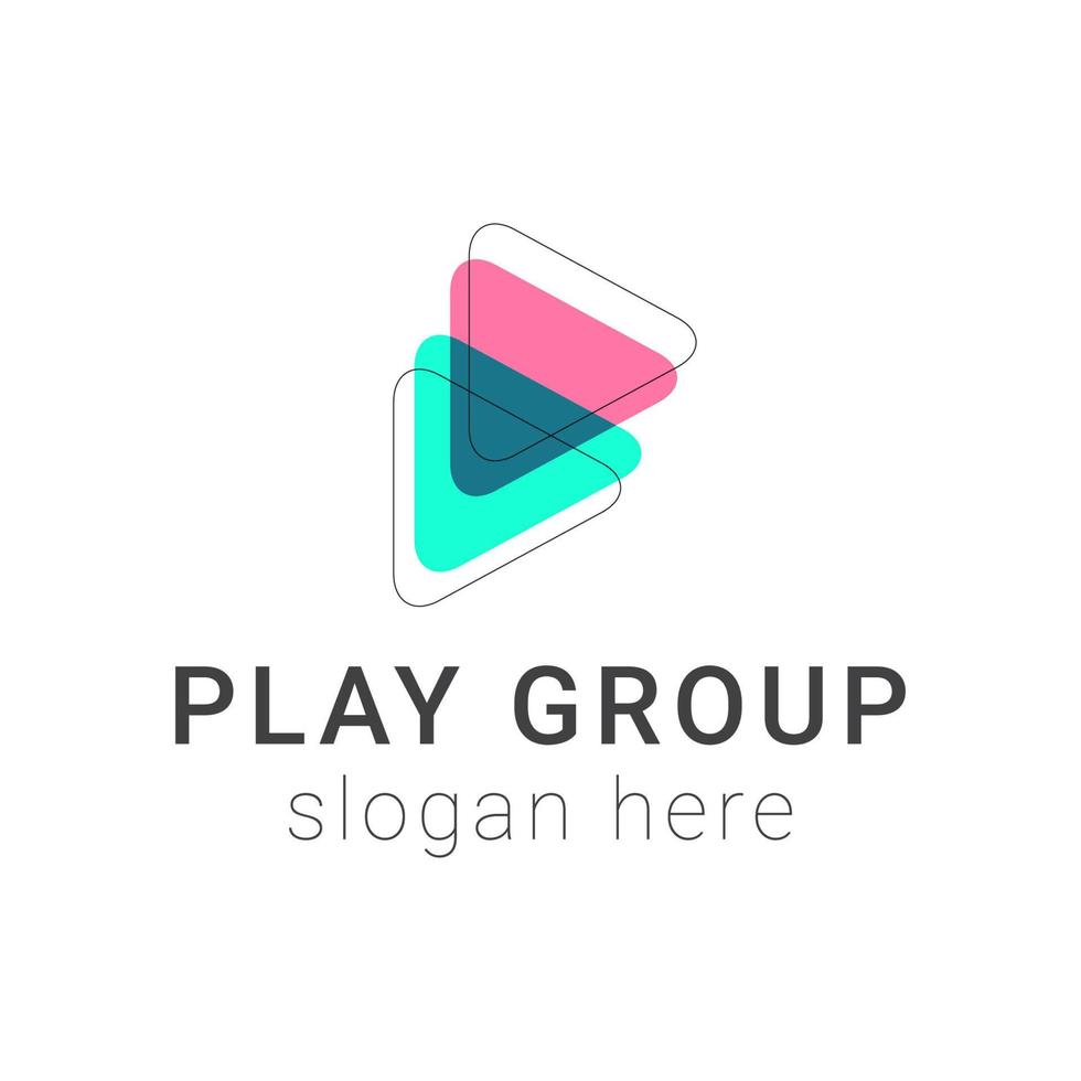 plantilla de logotipo play grop eps 10. vector