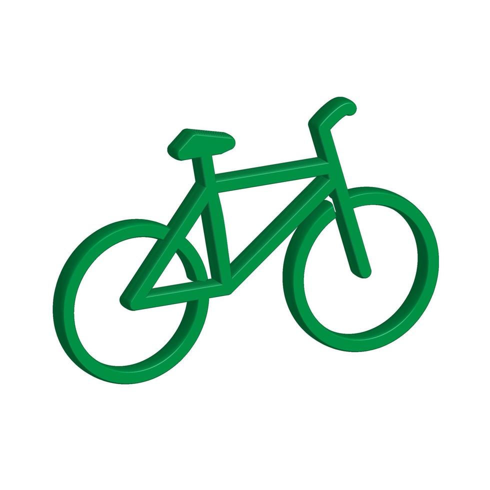 vector illustration of 3D bicycle icon.