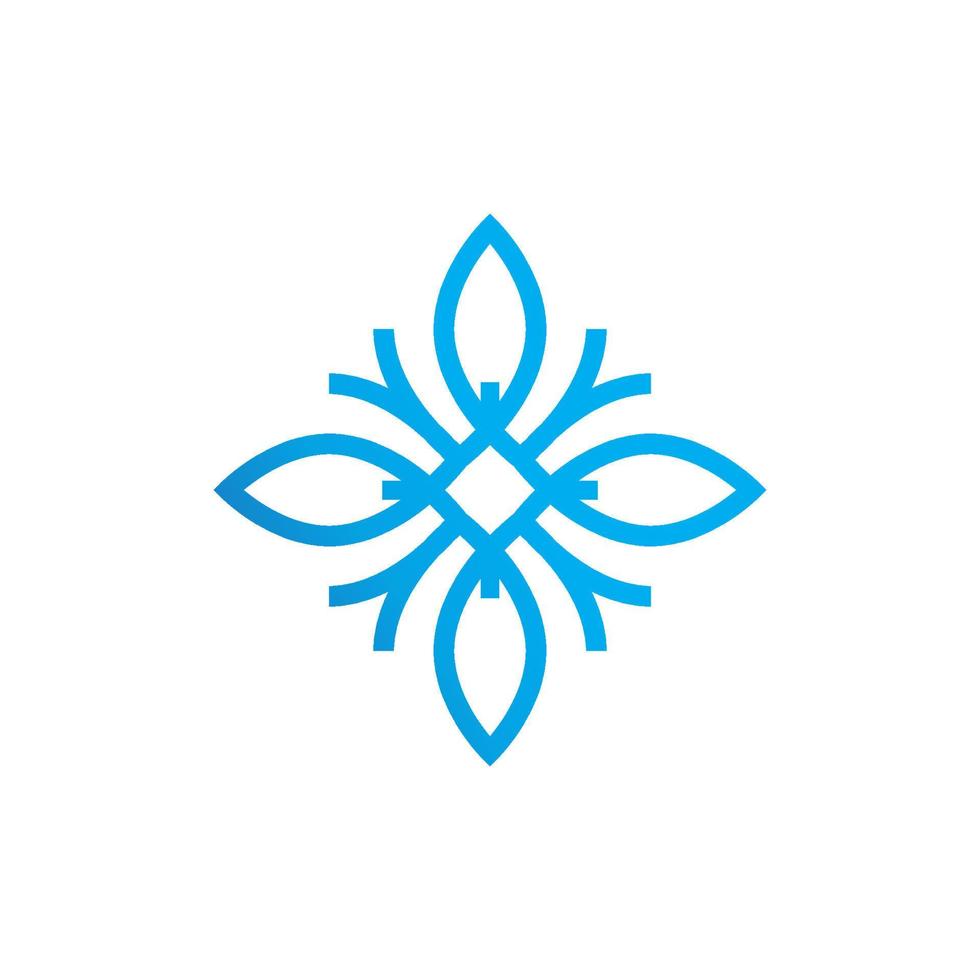 company logo in the form of a simple symmetrical line flower. vector