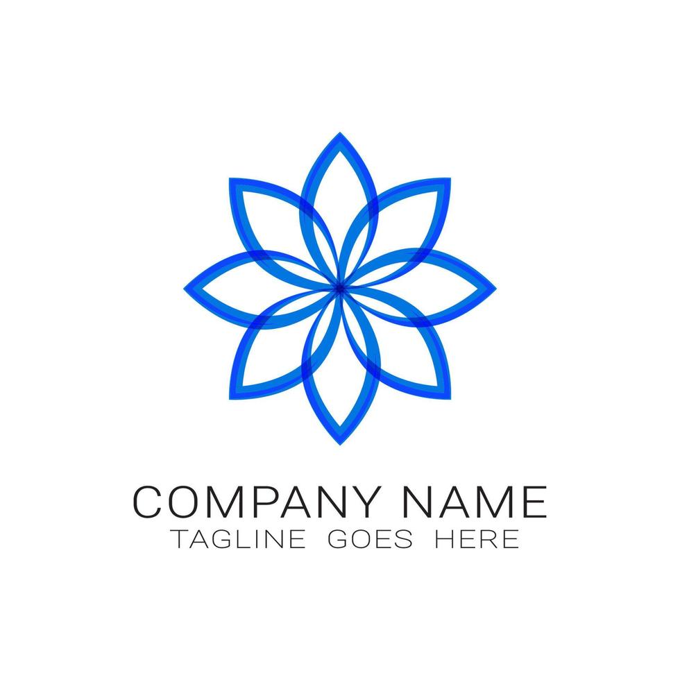 company logo in the form of a simple symmetrical line flower. vector