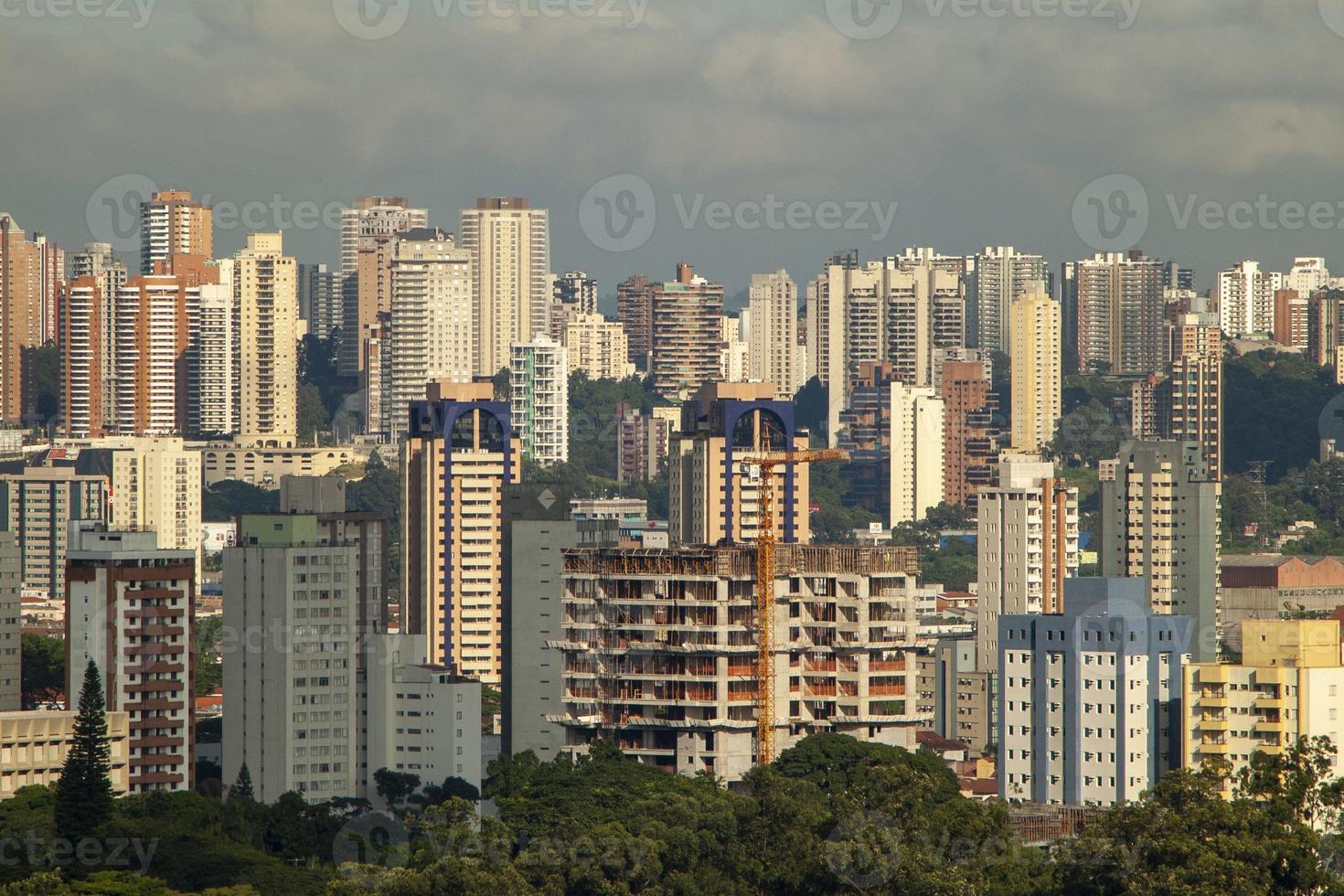 skyline view with various buildings and skyscrapers in Sao Paulo city photo