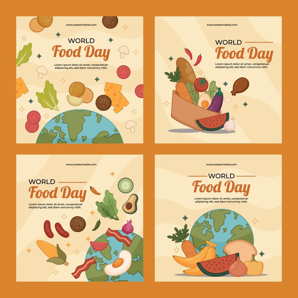 World Food Day Social Media Template vector