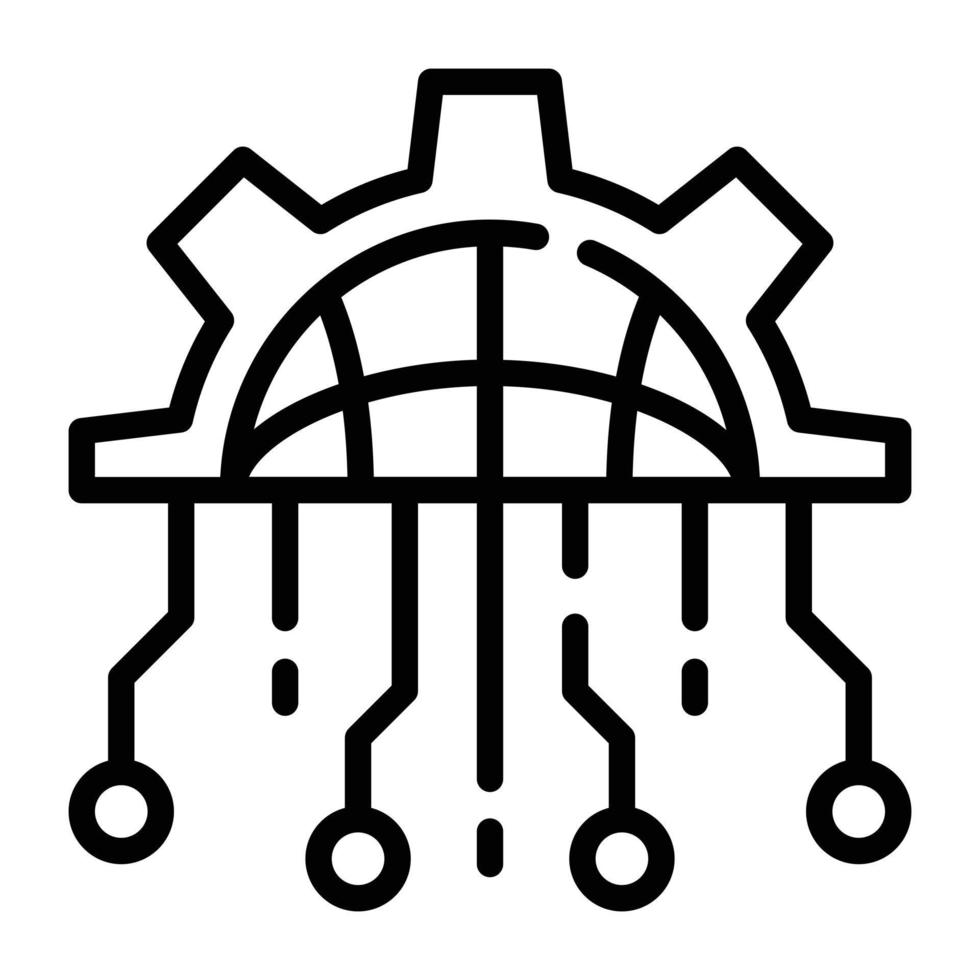 A well-designed line icon of neural connection vector
