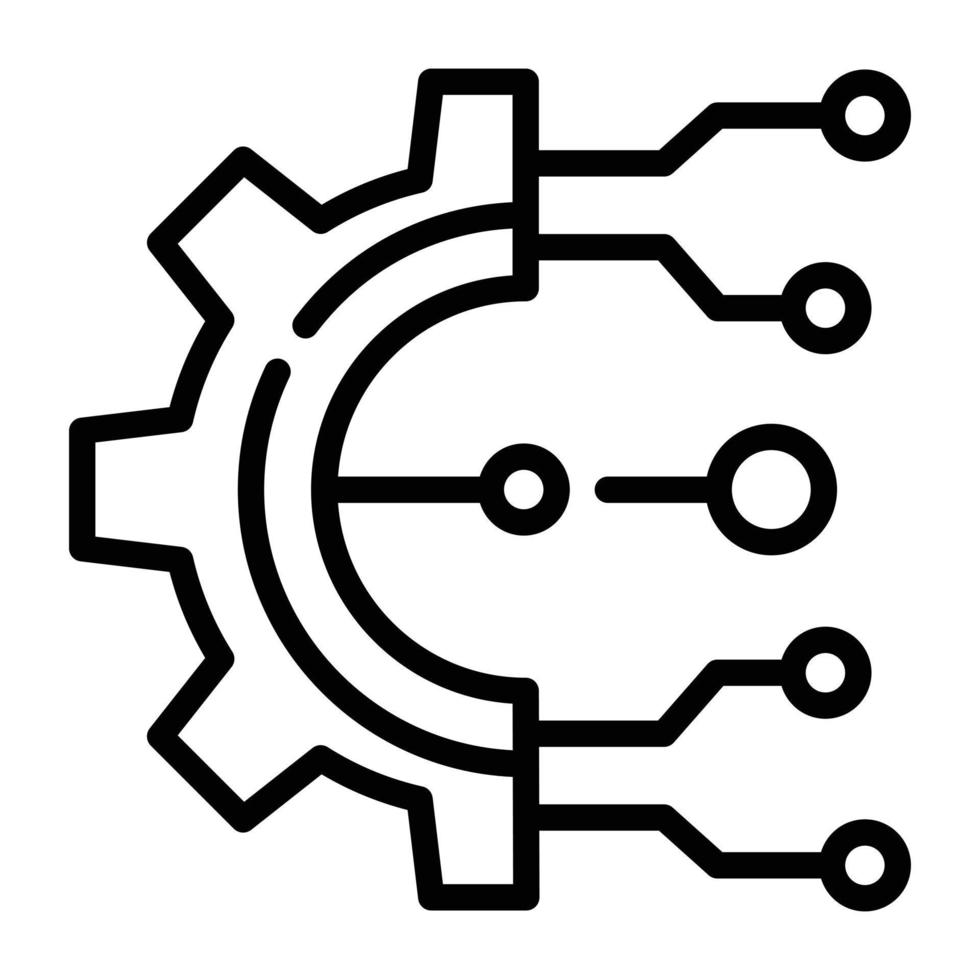 A linear icon design of ai mind vector