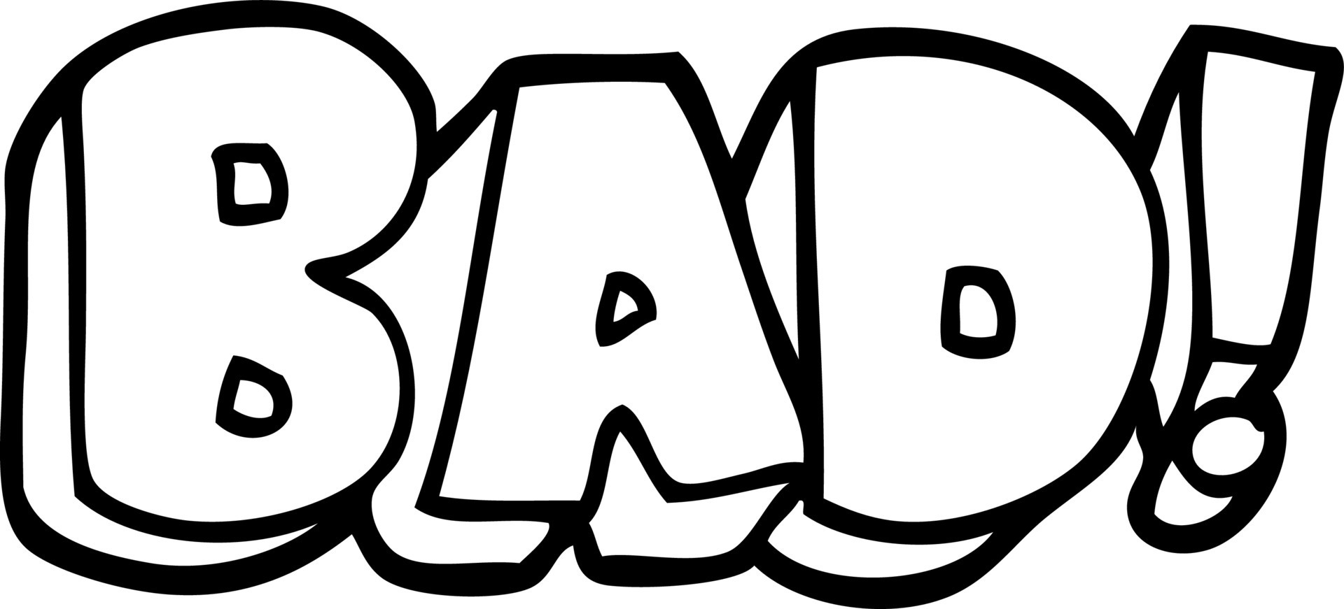 line drawing cartoon word bad 12191616 Vector Art at Vecteezy