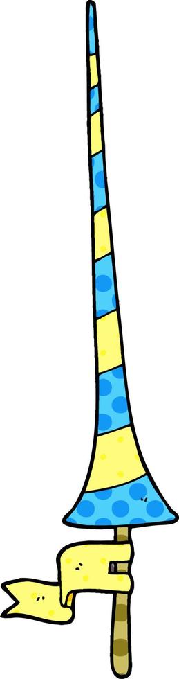 cartoon doodle medieval lance vector